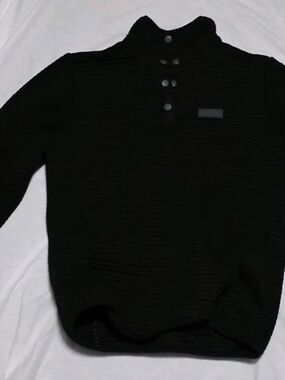 Simply Southern Men's Black Turtleneck Button Pullover